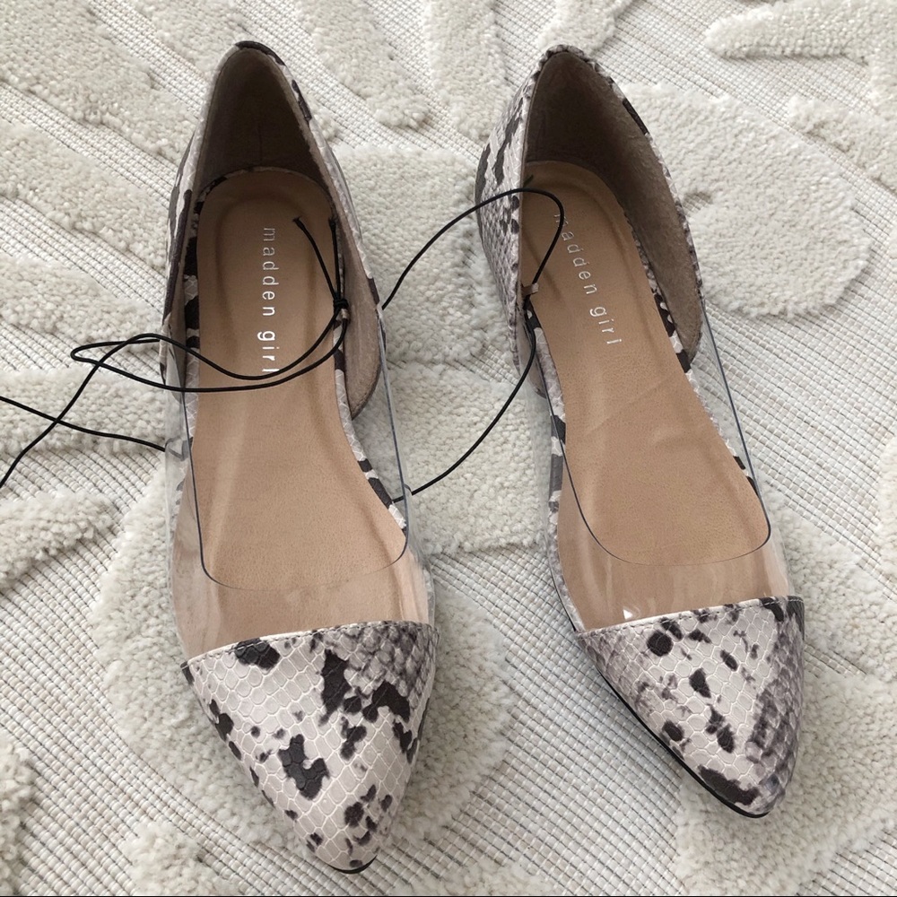 Madden girl snake print shoes